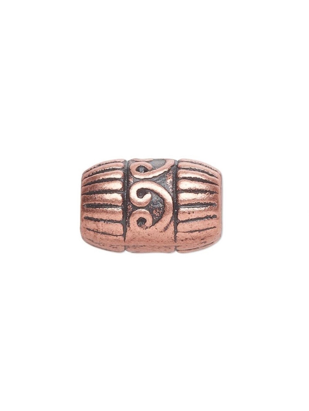 Heavy Antiqued Copper Steampunk Fancy Carved Tube Beads 10 pcs
